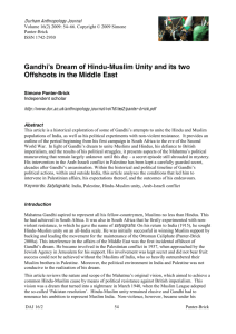 Gandhi's Dream of Hindu-Muslim Unity and its two Offshoots in the