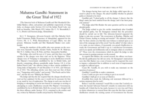 Mahatma Gandhi: Statement in the Great Trial of 1922