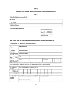 ANF 2A Application Form for Issue / Modification in Importer Exporter