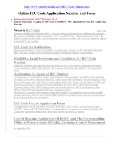 Online IEC Code Application Number and Form