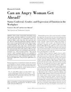 Can an Angry Woman Get Ahead? Status Conferral, Gender, and