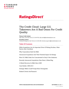 The Credit Cloud: Large U.S. Takeovers Are A Bad Omen For Credit
