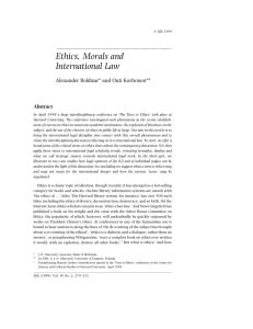 Ethics, Morals and International Law