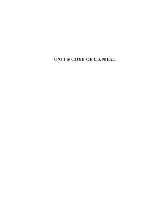 unit 5 cost of capital