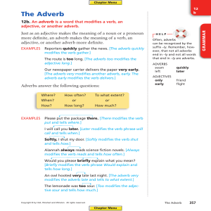 The Adverb - East Hanover Schools Online
