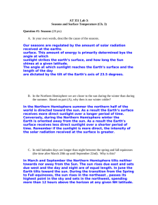 AT 351 Lab 3: Seasons and Surface Temperature (Ch. 3) Question
