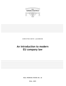 An introduction to modern EU company law
