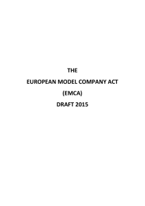 THE EUROPEAN MODEL COMPANY ACT (EMCA) DRAFT 2015