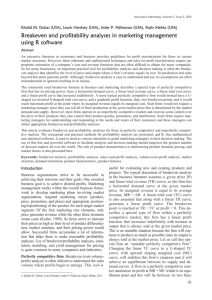 Breakeven and profitability analyses in marketing management