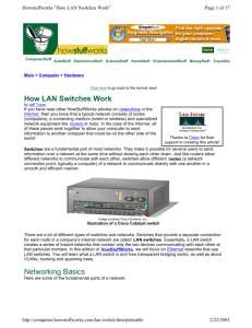 How LAN Switches Work - Villanova Department of Computing