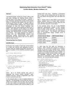 Optimizing Data Extraction from Oracle Tables