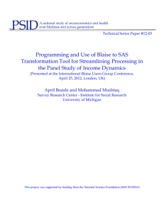 Programming and Use of Blaise to SAS Transformation Tool for