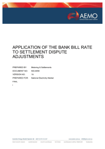 Application Of The Bank Bill Rate To Settlement Dispute Adjustments