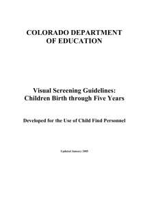 Visual Screening Guidelines: Children Birth to Five Years
