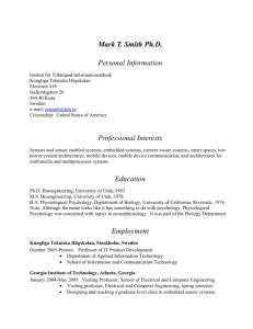 Mark T. Smith Ph.D. Personal Information Professional Interests