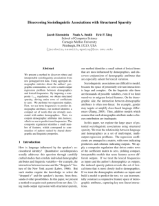 Discovering Sociolinguistic Associations with Structured Sparsity