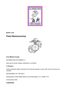 The US Marine Corps Pistol Marksmanship Manual