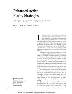 Enhanced Active Equity Strategies