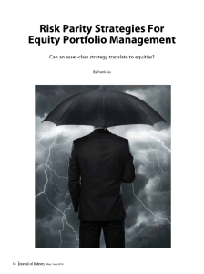 Risk Parity Strategies For Equity Portfolio Management