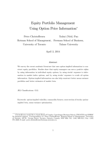 Equity Portfolio Management Using Option Price Information