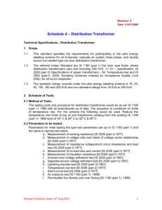 Schedule 4 – Distribution Transformer