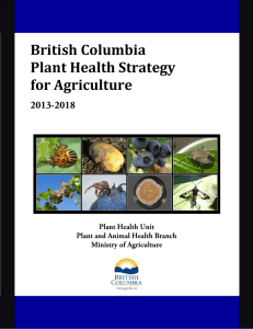 British Columbia Plant Health Strategy for Agriculture, 2013