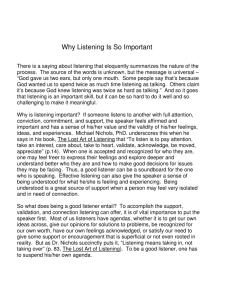 Why Listening Is So Important