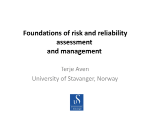 Foundations of risk and reliability assessment and management