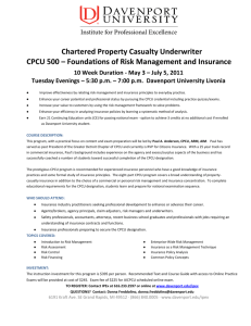 Chartered Property Casualty Underwriter CPCU 500 – Foundations