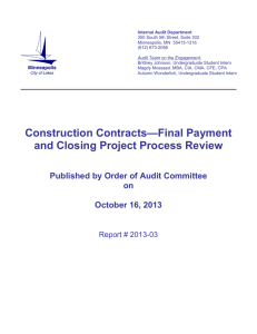 Construction Contracts—Final Payment and Closing Project Process