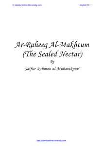 Ar-Raheeq Al-Makhtum (The Sealed Nectar) - New Muslims