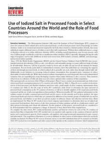 Use of Iodized Salt in Processed Foods in Select Countries Around