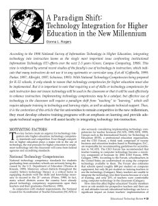 A Paradigm Shift: Technology Integration for Higher Education in the