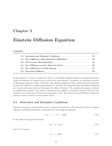 Einstein Diffusion Equation