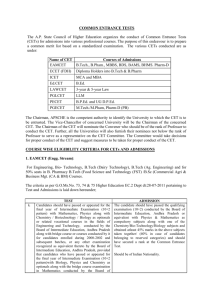 COMMON ENTRANCE TESTS The A.P. State Council of Higher