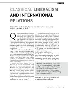 Classical Liberalism and International Relations