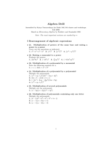 Some algebra drill problems