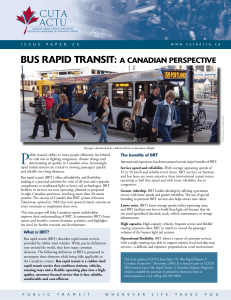 BuS Rapid TRanSiT: a Canadian peRSpeCTive