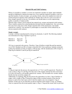 Material Mix and Yield Variances