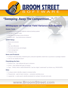 White Paper on Material Yield Variance Sub