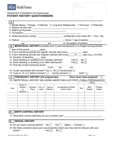 Patient History Form  - Obstetrics and Gynecology UCLA