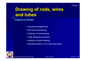 Drawing of rods, wires and tubes