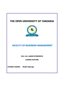 olg 116 labour economics - The Open University of Tanzania