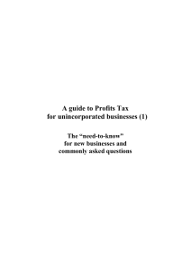 A guide to Profits Tax for unincorporated businesses