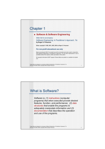 Chapter 1 What is Software? - Software Engineering @ RIT