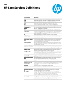 HP Care Services Definitions - Hewlett