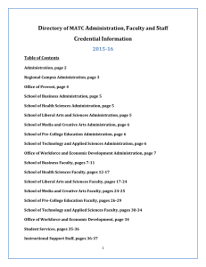 MATC Directory of Credentialing Information