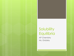 on Solubility Equilibria - Waterford Public Schools
