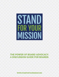 The Power of Board advocacy: a discussion Guide for Boards