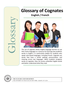 Glossary of Cognates